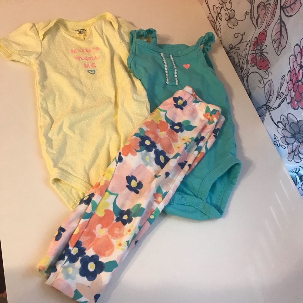 3pc bright floral outfit
